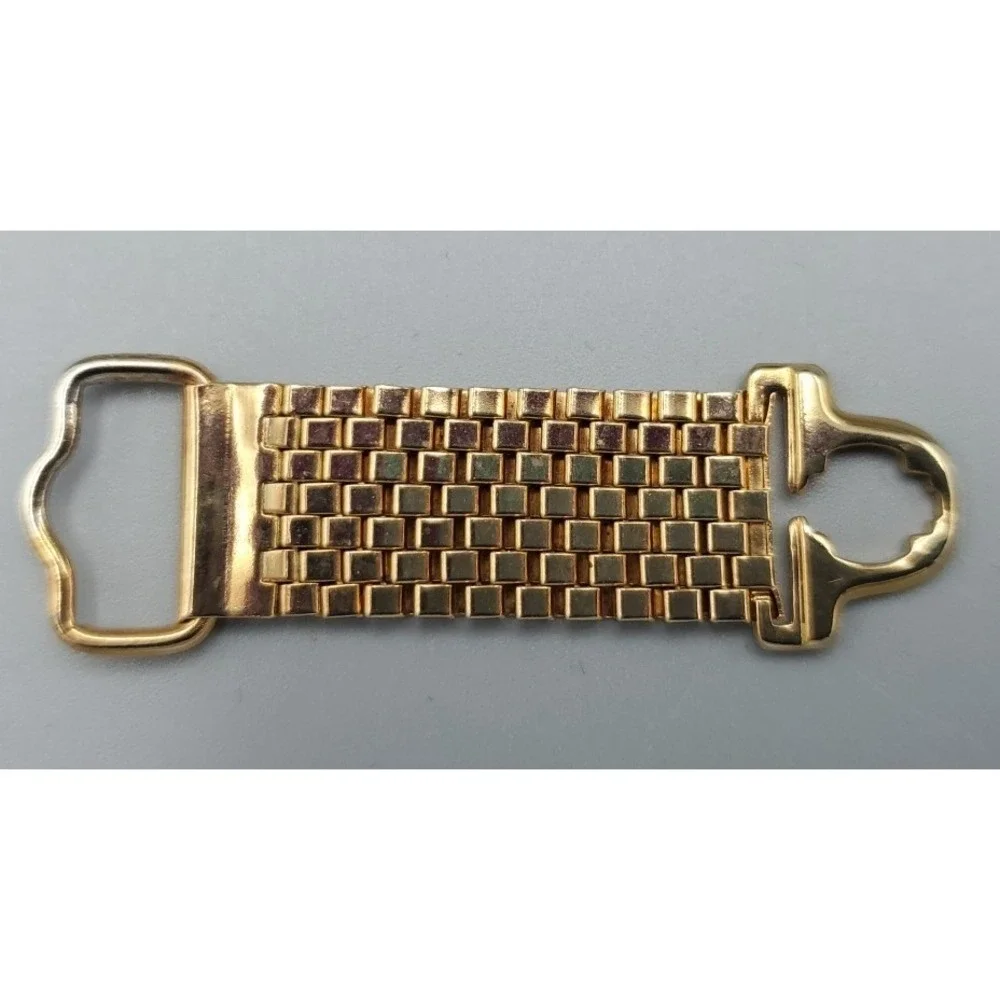 Vintage Signature 5 Piece Mesh Wrap Cuff Links Tie Tack Gold Toned Men's Jewelry